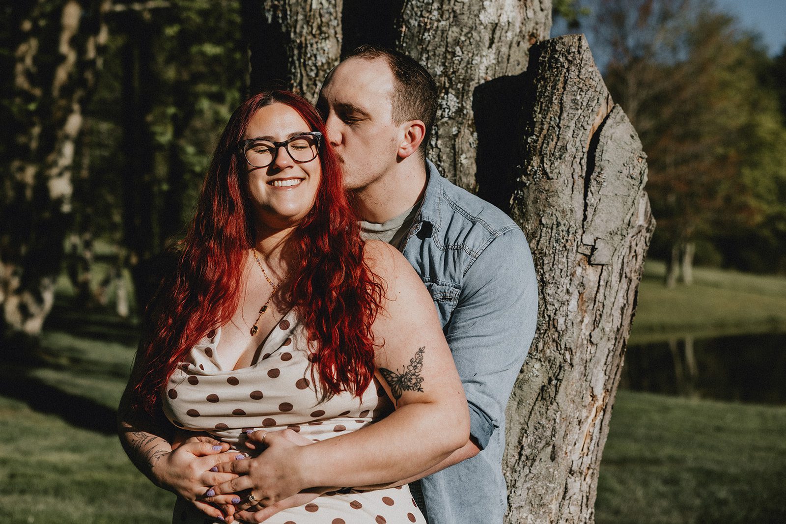 A romantic portrait of the couple