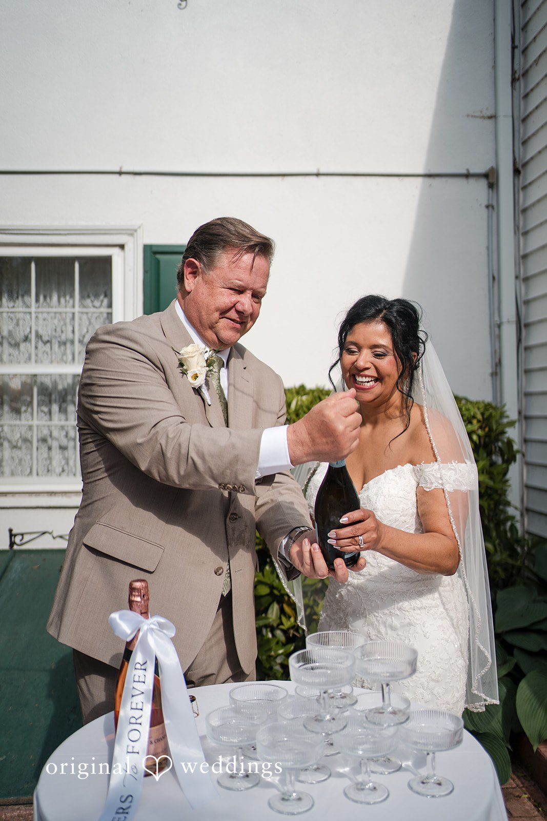 Romantic reception celebration moment at Swan Harbor Farm