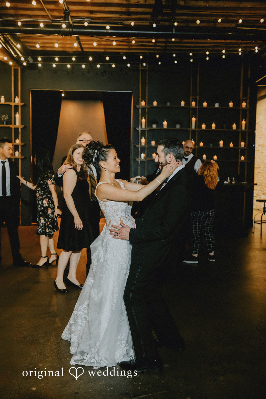 The couple at their wedding reception