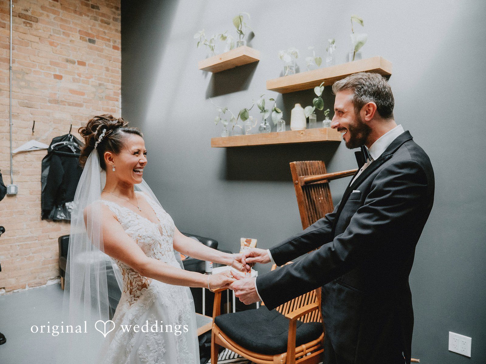 The couple excited to see each other