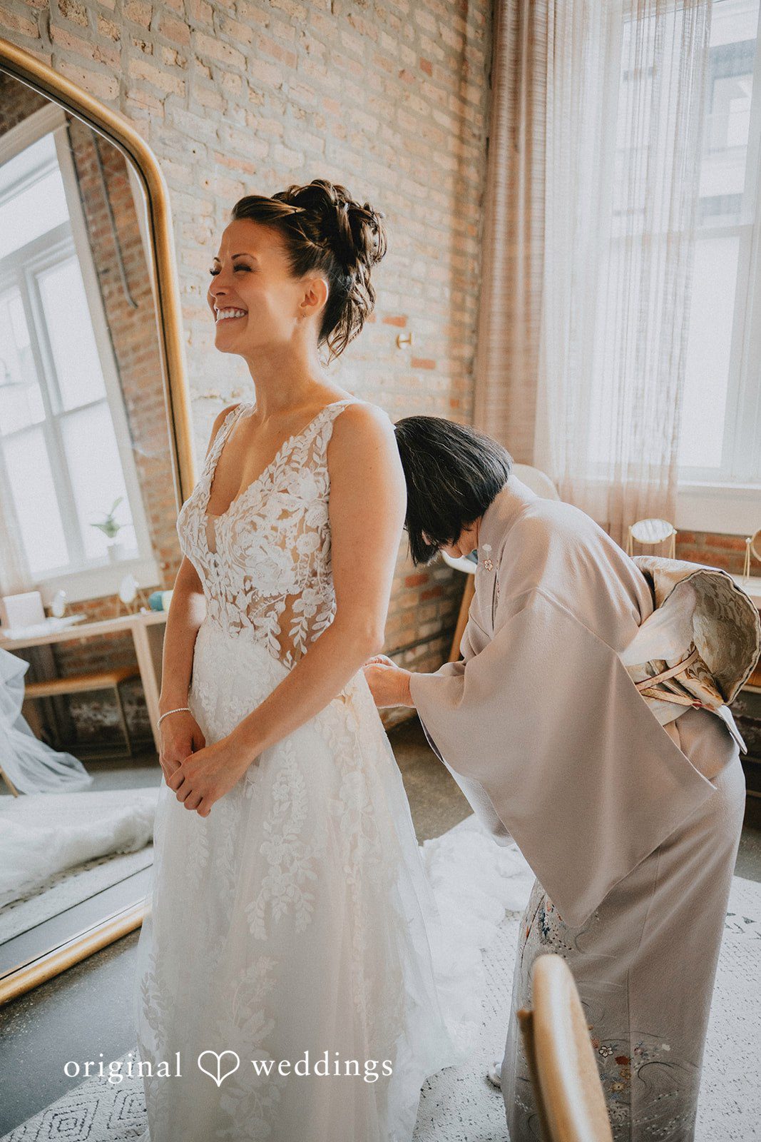 The bride gets ready