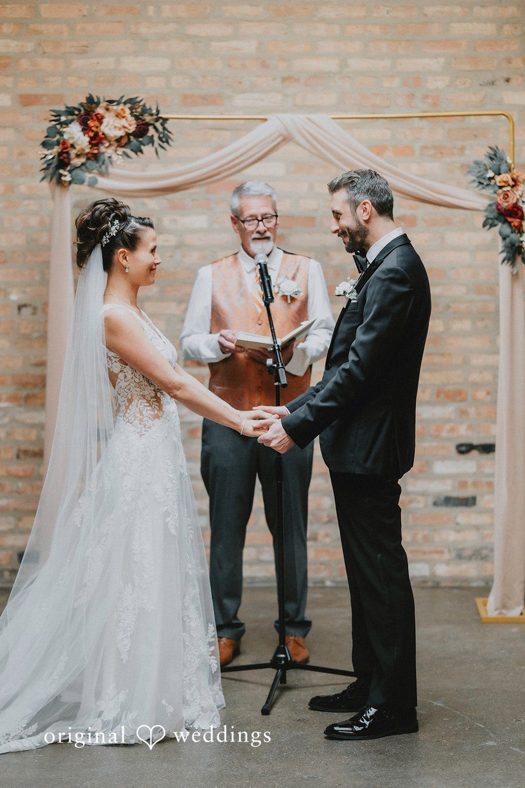 The couple at their wedding ceremony