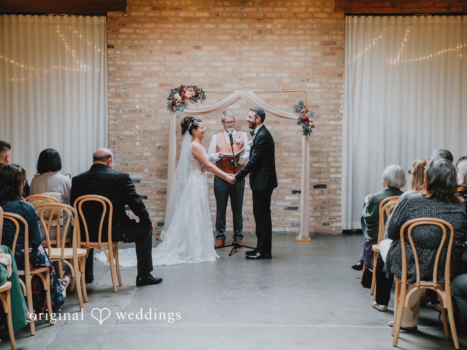 The couple exchanges marital vows
