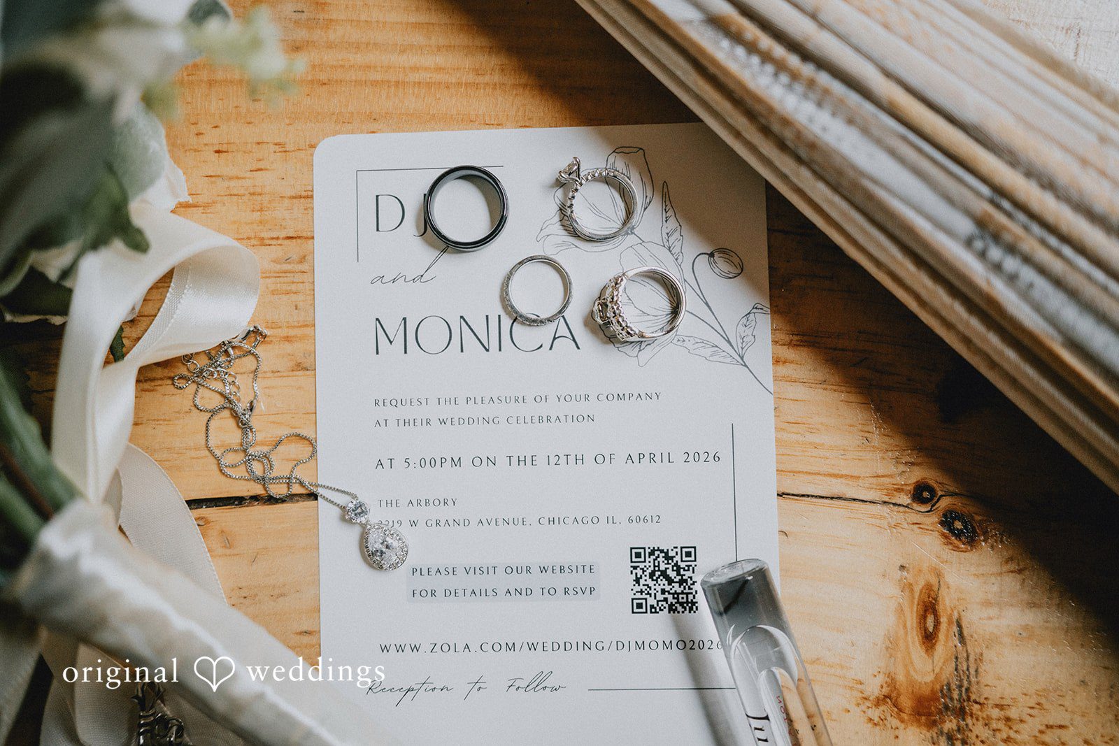 A detail shot of the wedding IV, rings, etc.