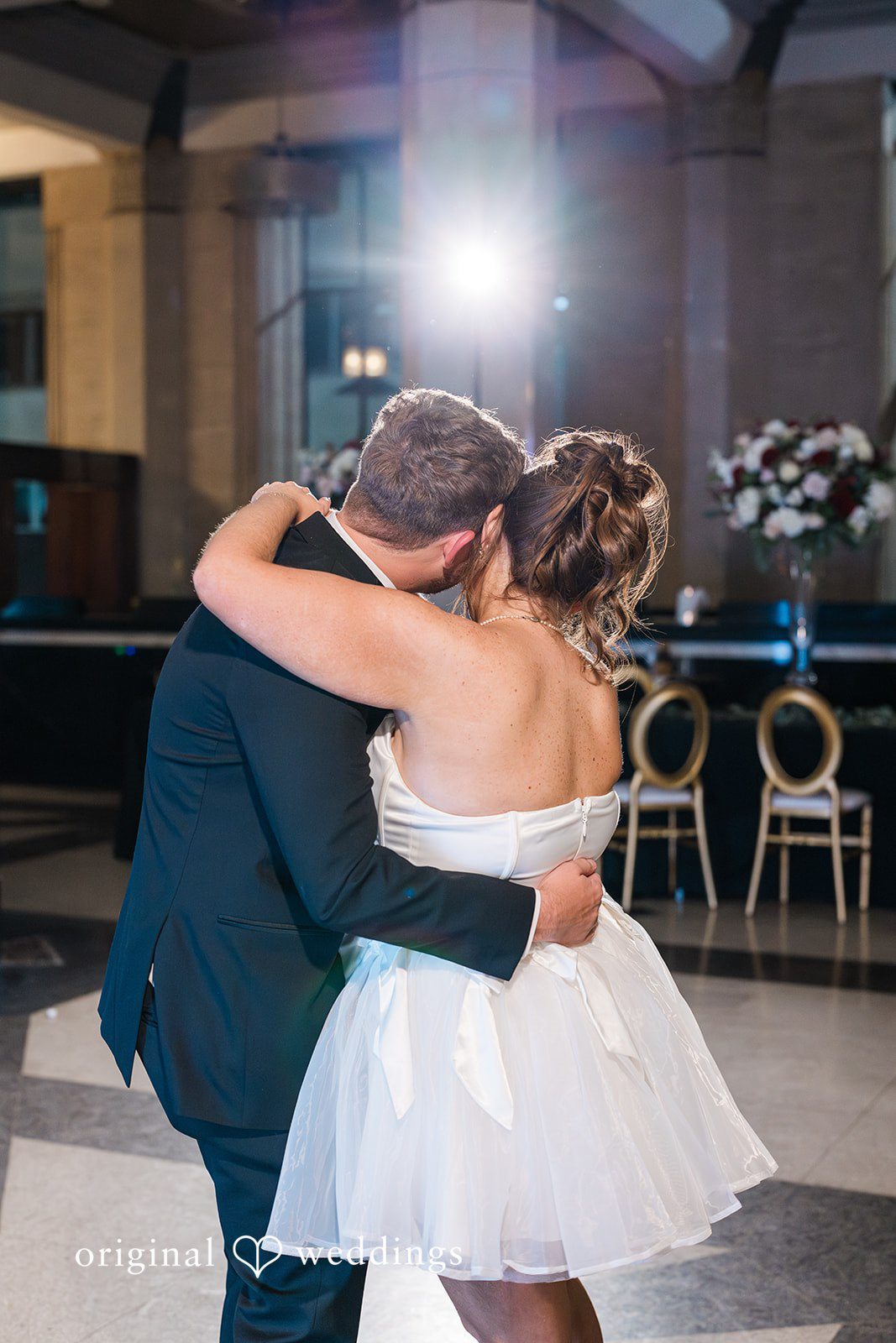 Bride and groom dancing together at The Carlisle Room