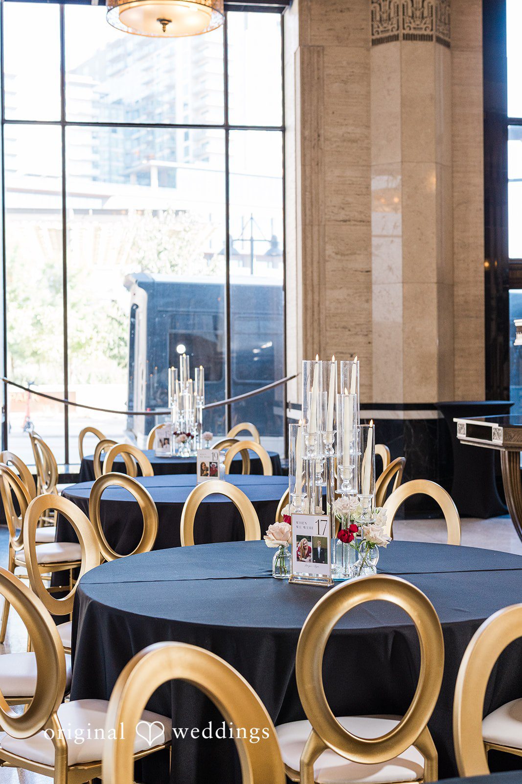 Beautiful reception table styling at The Carlisle Room