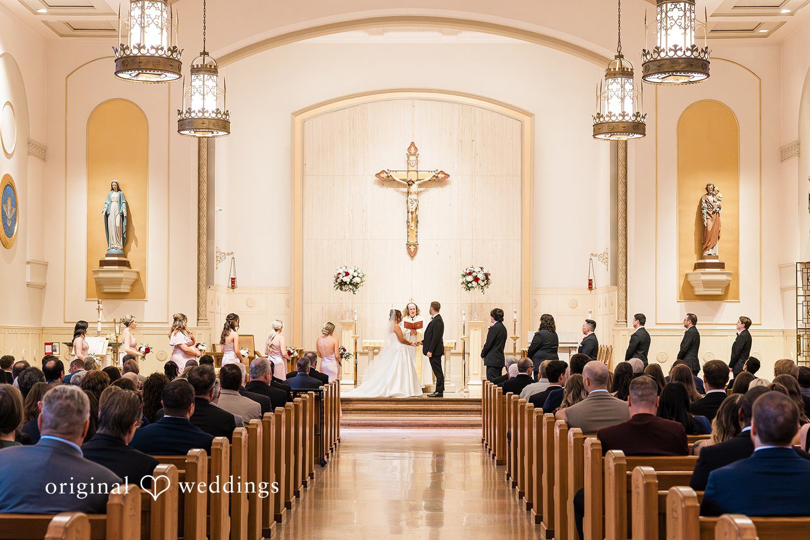 Wedding ceremony moment with priest at The Carlisle Room