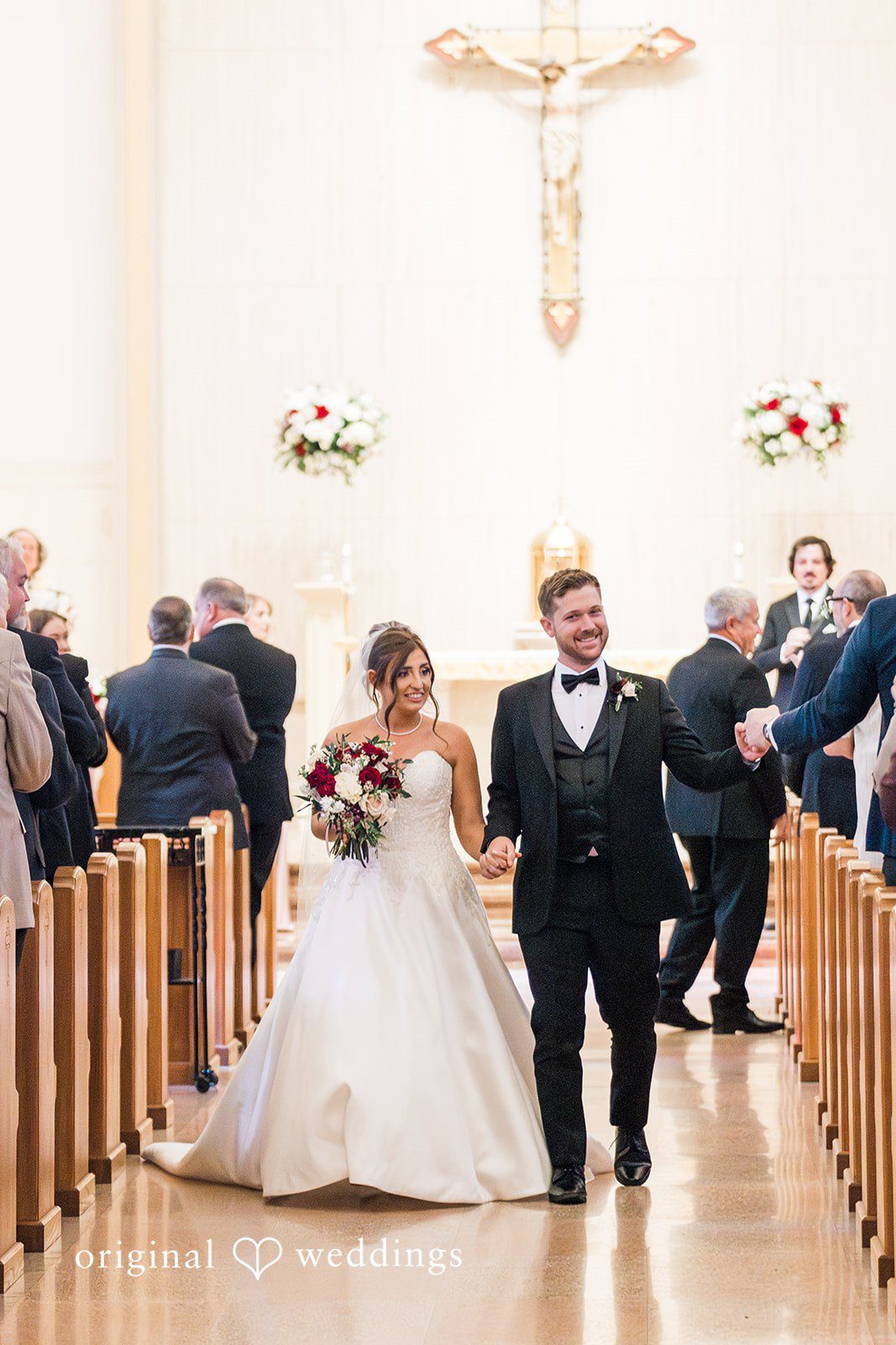Dallas wedding photographers capturing couple walking outside together at The Carlisle Room by Original Weddings