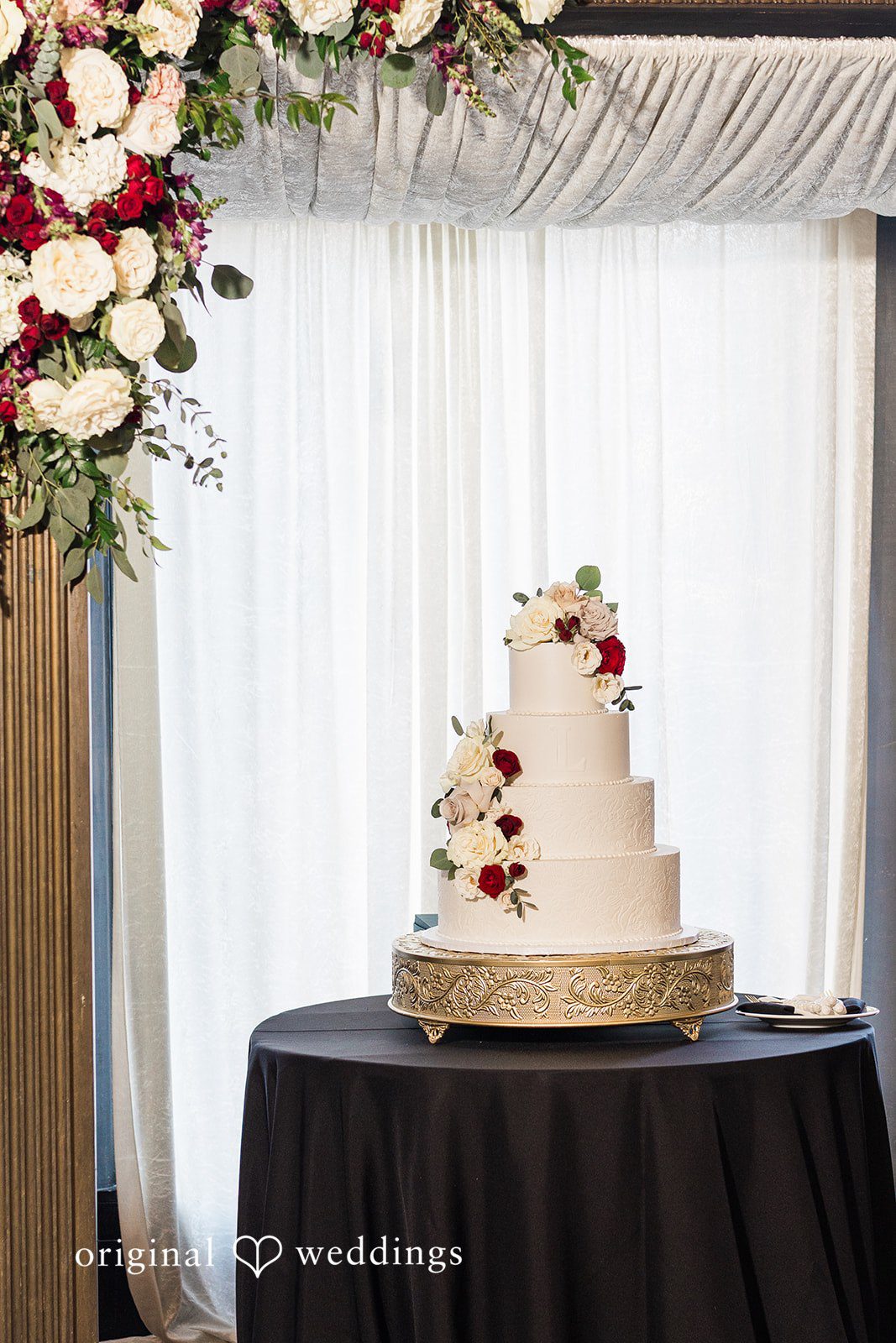Classic wedding cake presentation at The Carlisle Room