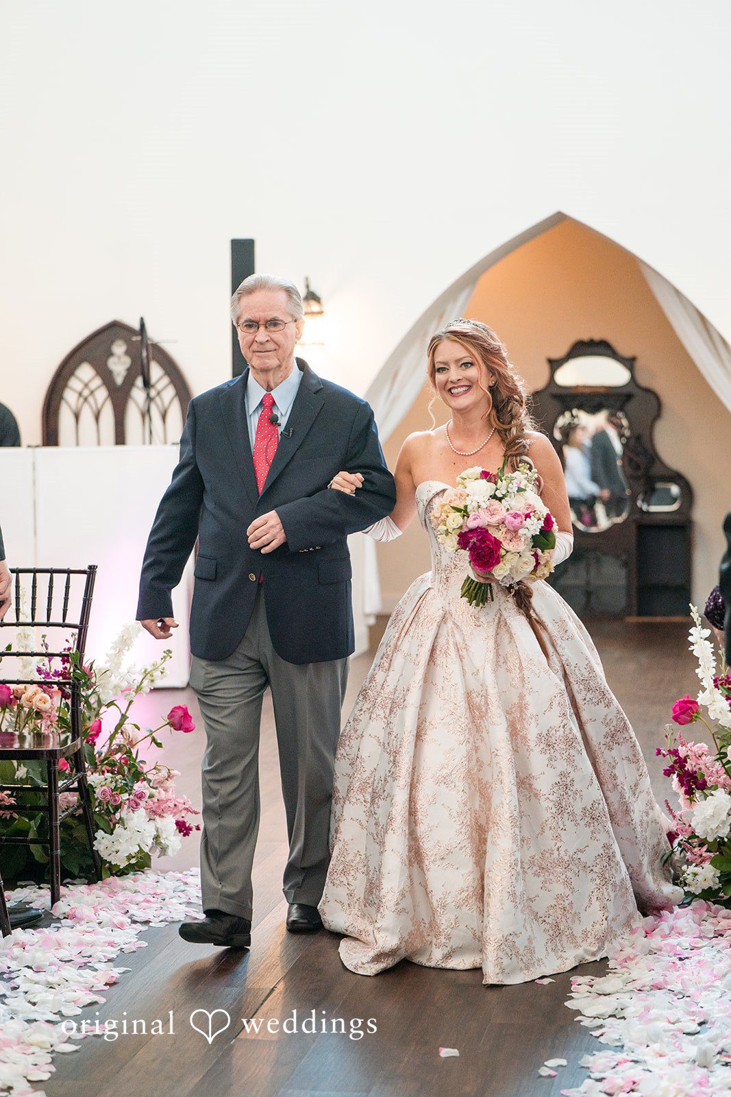 Beautiful bridal entry moment at The Castle at Rockwall