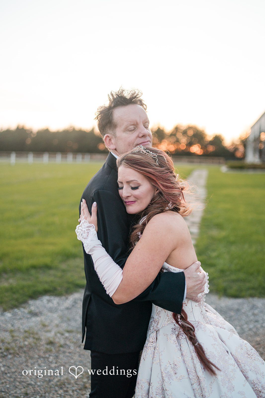 Emotional bride and groom connection