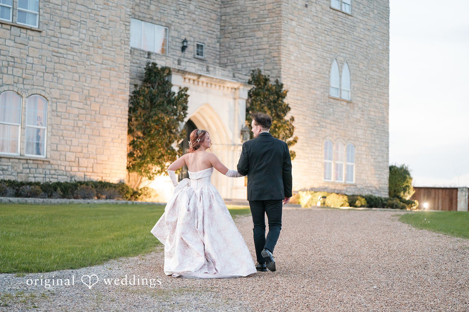 Stylish bride and groom interaction shots