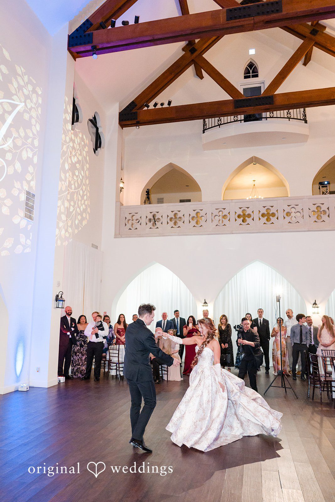 Romantic couple dance at wedding reception