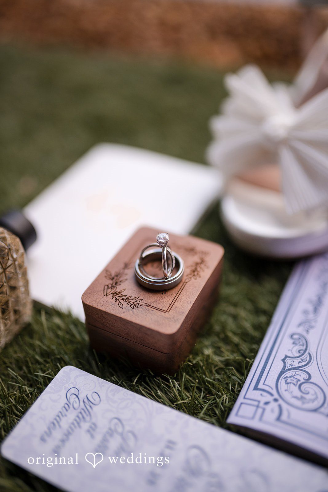 Nghi + Christopher Beautiful wedding rings photographed at The Castle at Wildwood Gardens