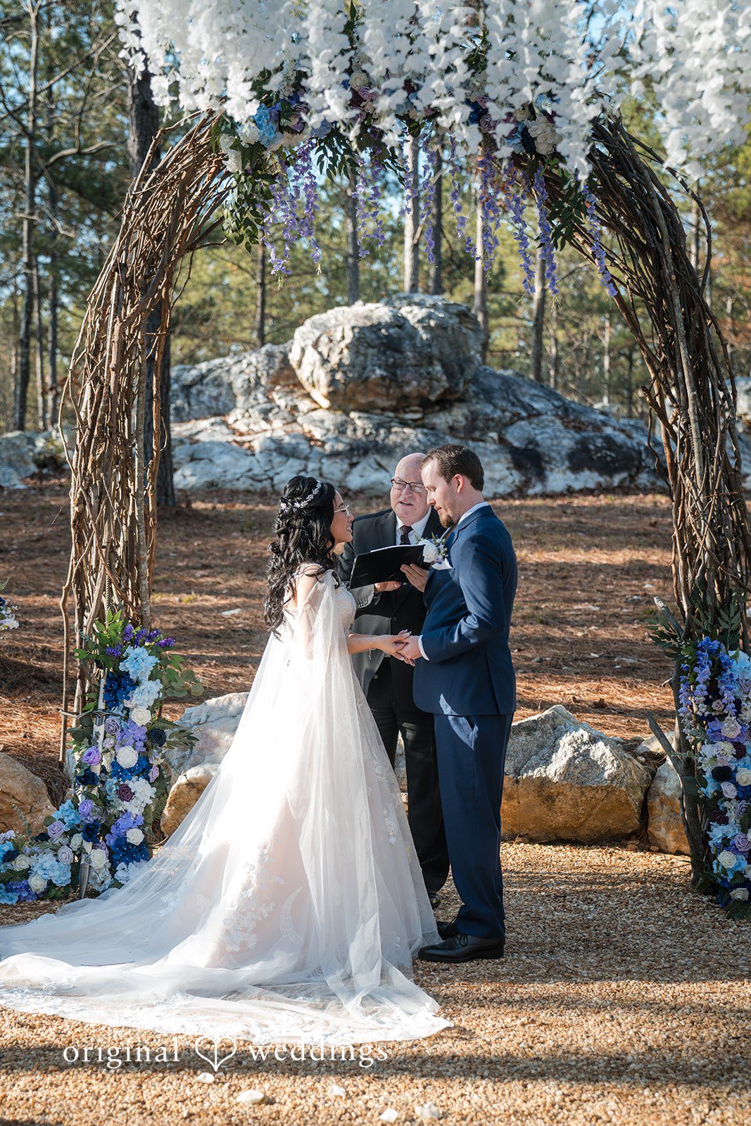 Nghi + Christopher Emotional wedding moment between the bride and groom at The Castle at Wildwood Gardens