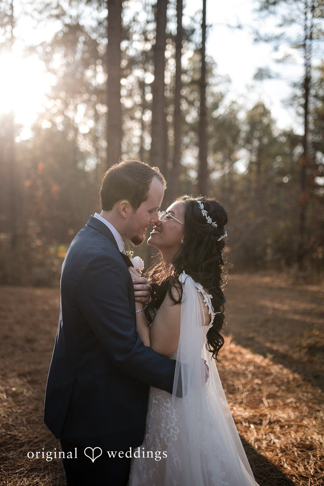 Nghi + Christopher Elegant couple close-up portrait with soft natural lighting at The Castle at Wildwood Gardens
