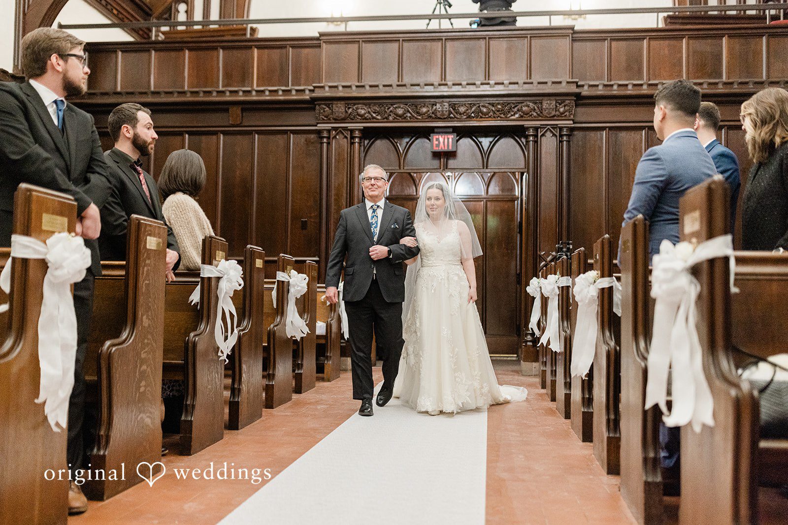 Bride walking down the aisle