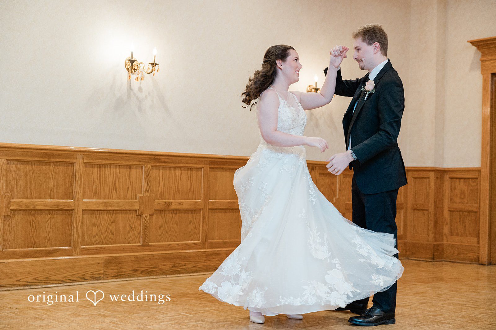 Bride and groom first dance