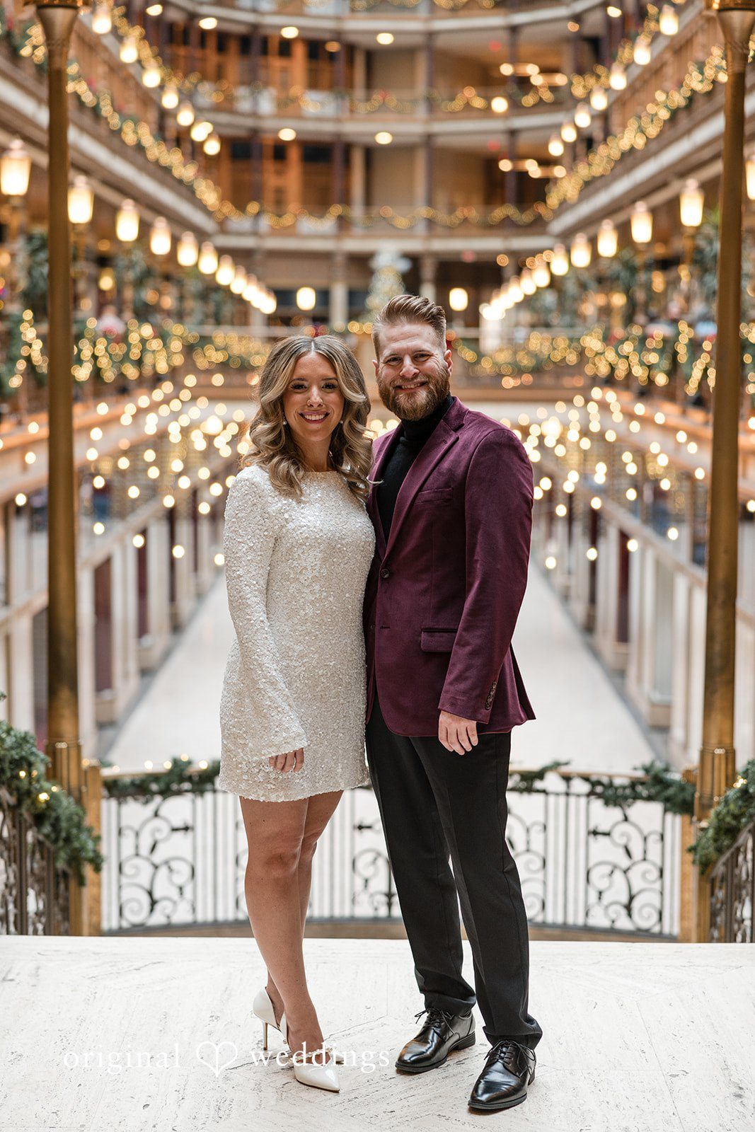 Lovely portrait of couple at The Cleveland Arcade