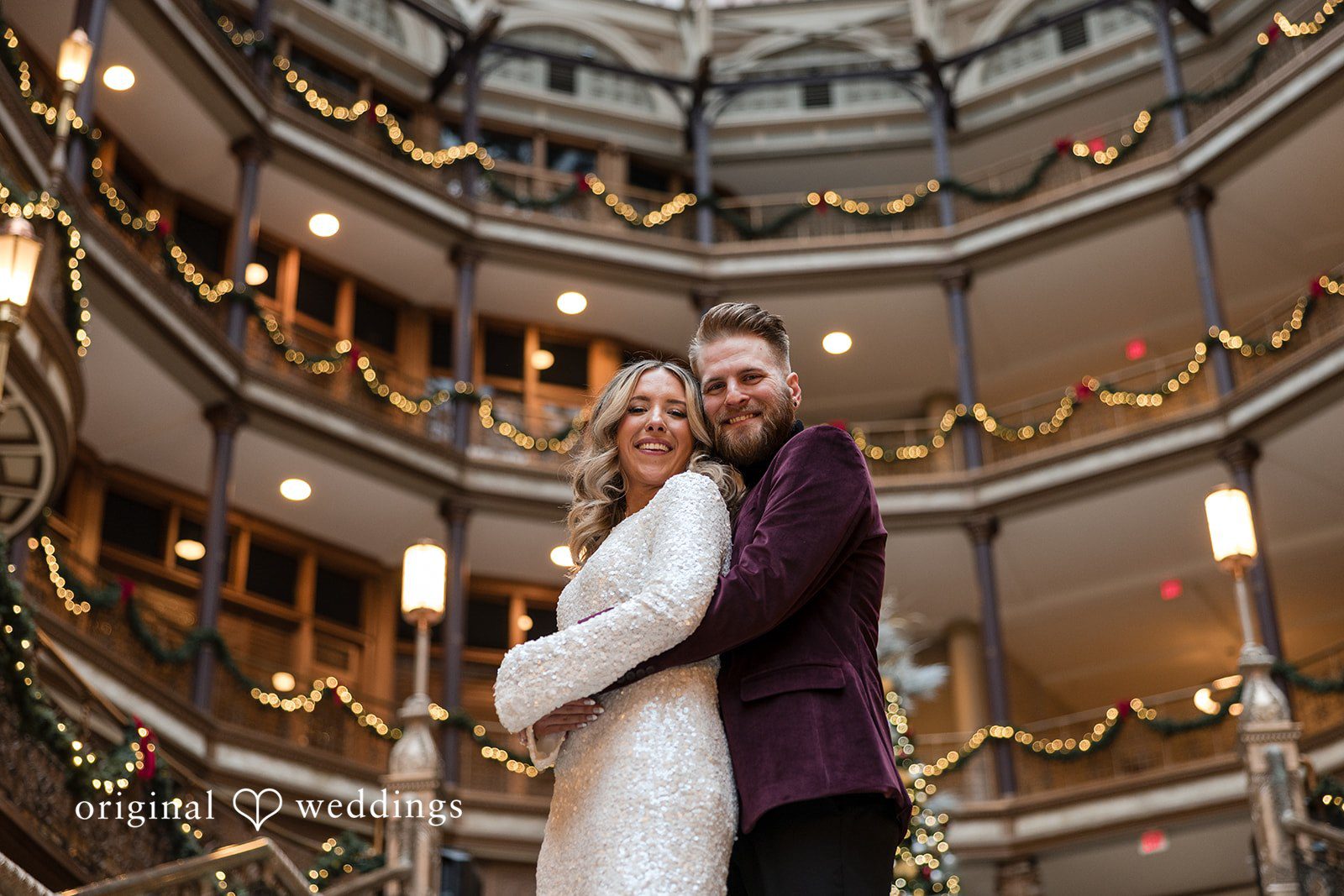 A beautiful hug moment of couple at The Cleveland Arcade