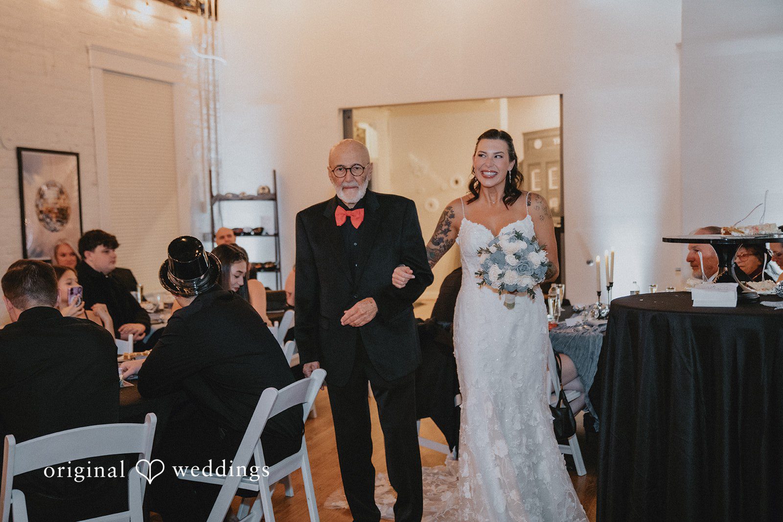Siobhan + Seth Bride walking into reception