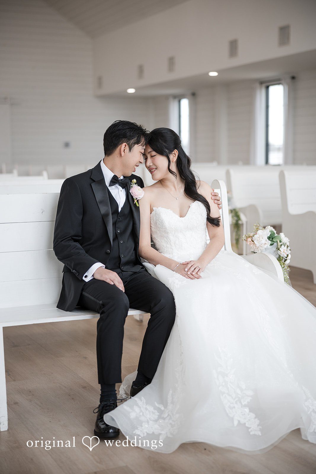 Anthony + Valen Lovely picture of bride and groom joining their foreheads with pure love