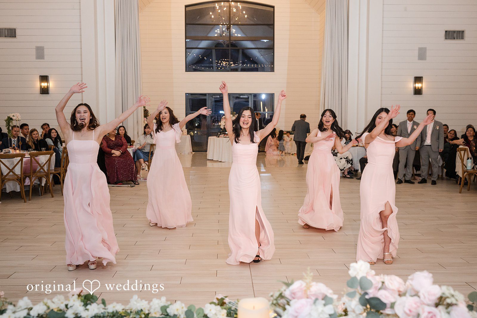 Anthony + Valen Bridesmaids dancing at the wedding reception