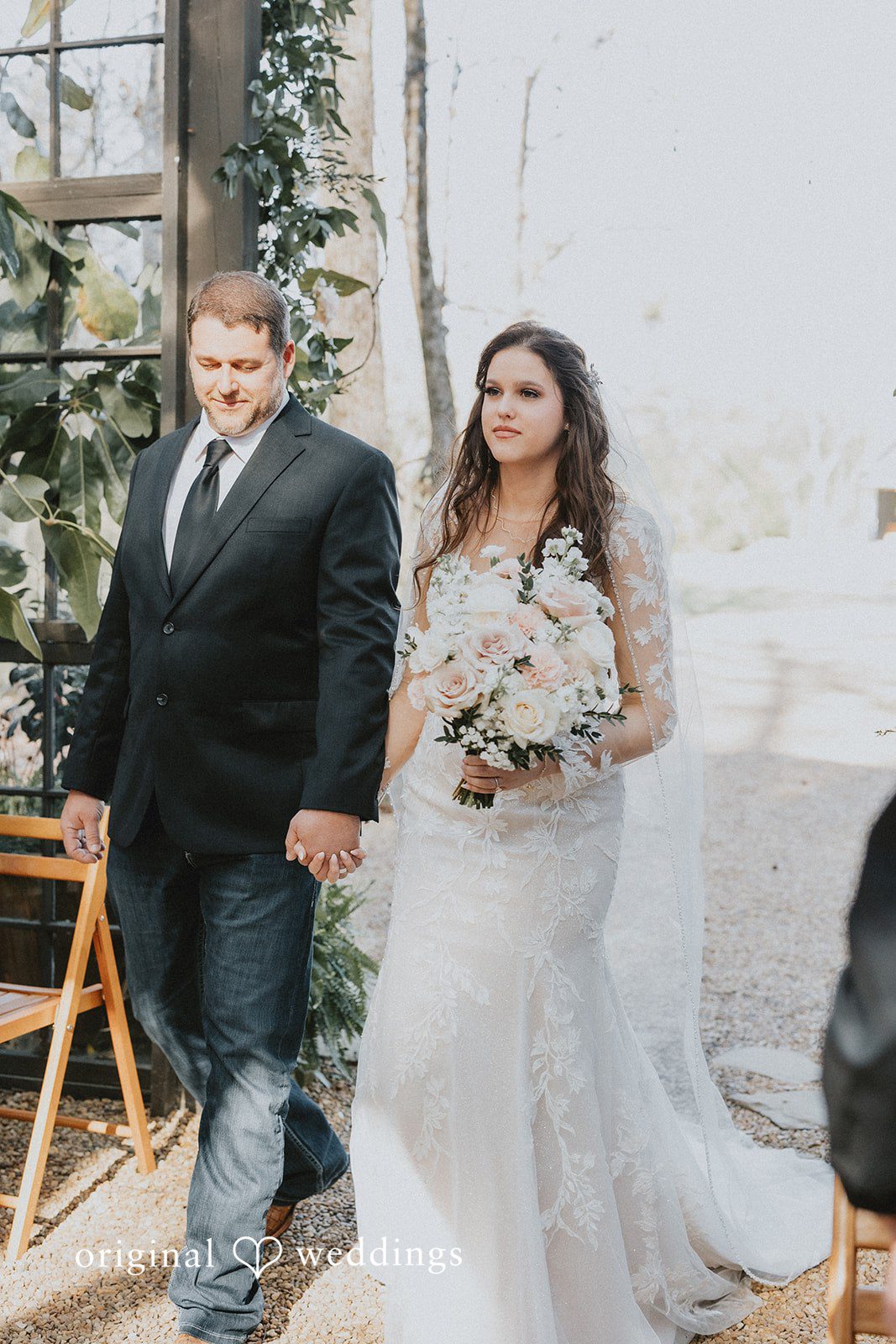 Beautiful bridal entry moment at The Glasshouse at Alabama Eden