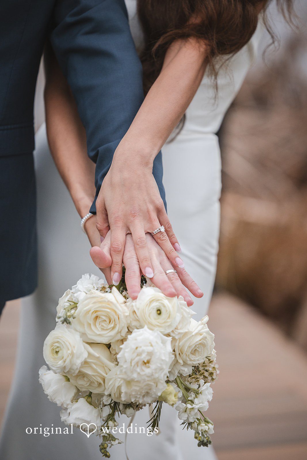 A close-up shot of the couple