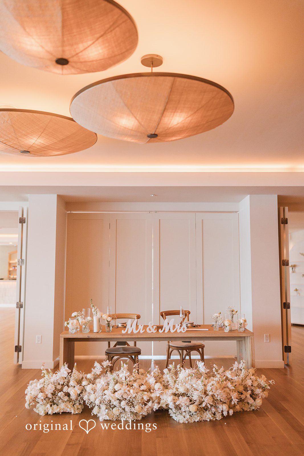 Decorated wedding reception hall