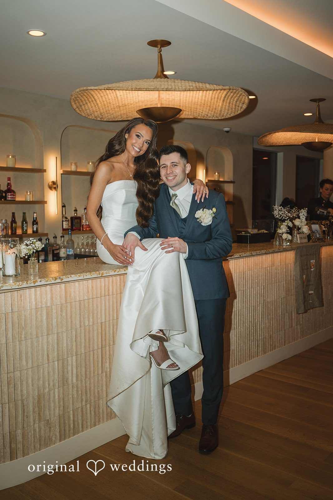 A stunning portrait of the couple from the wedding reception