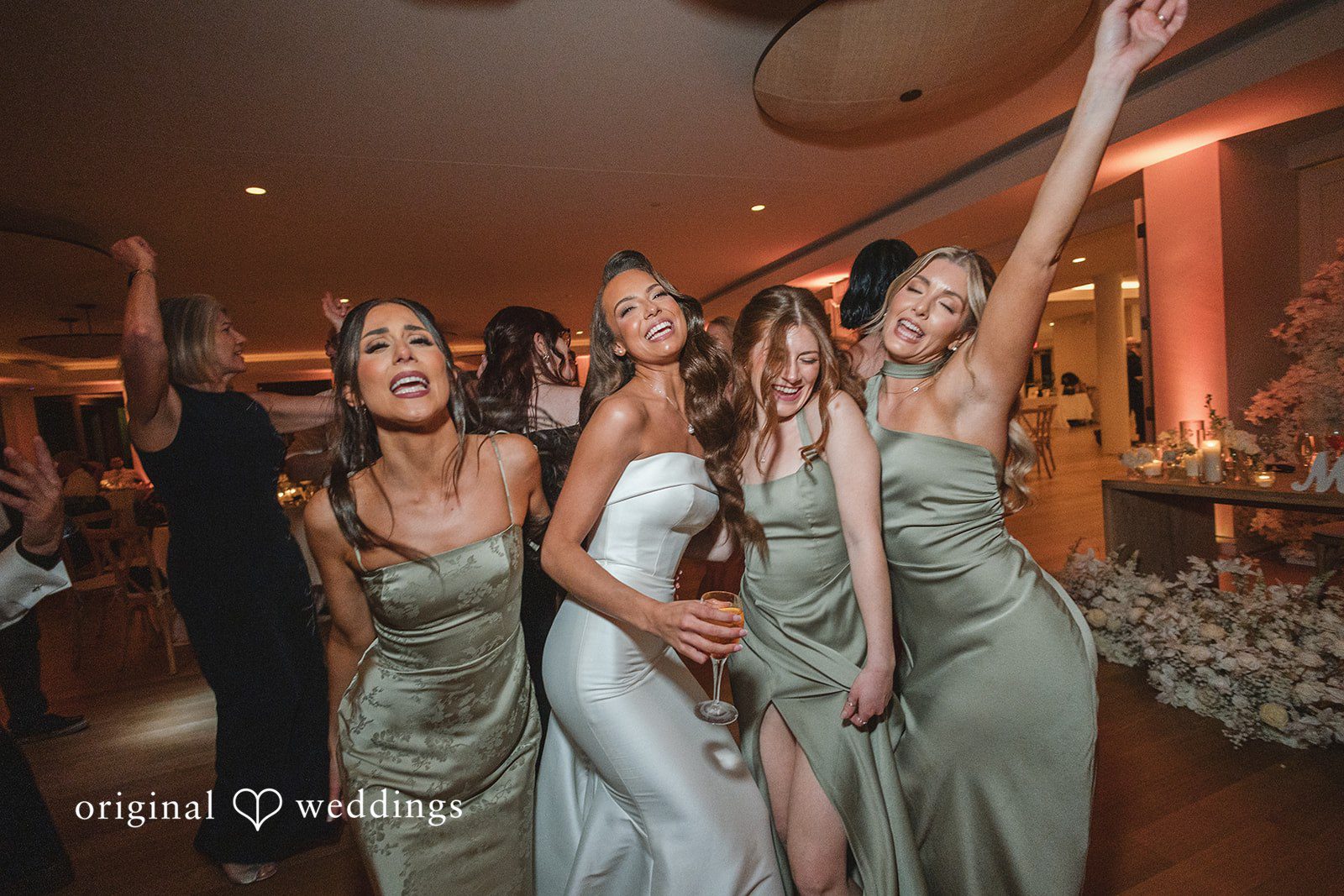 Fun moment with the bridesmaids