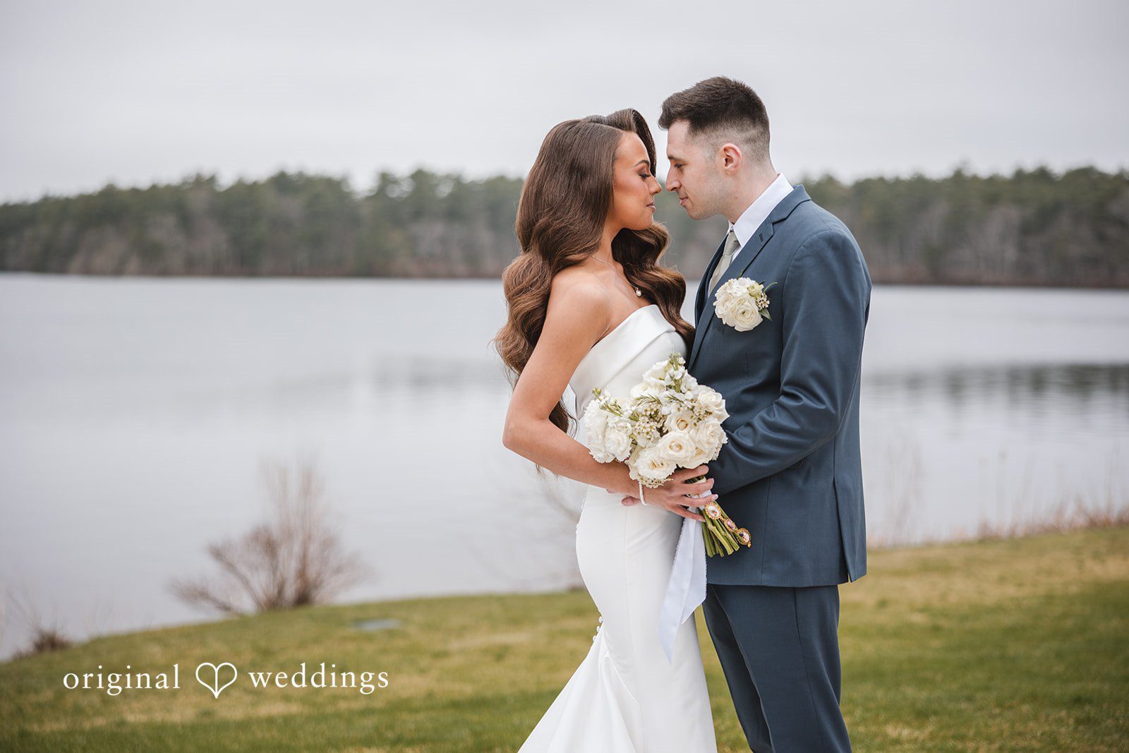 Our Boston wedding photographers captured a stunning portrait of the couple at The Lakehouse