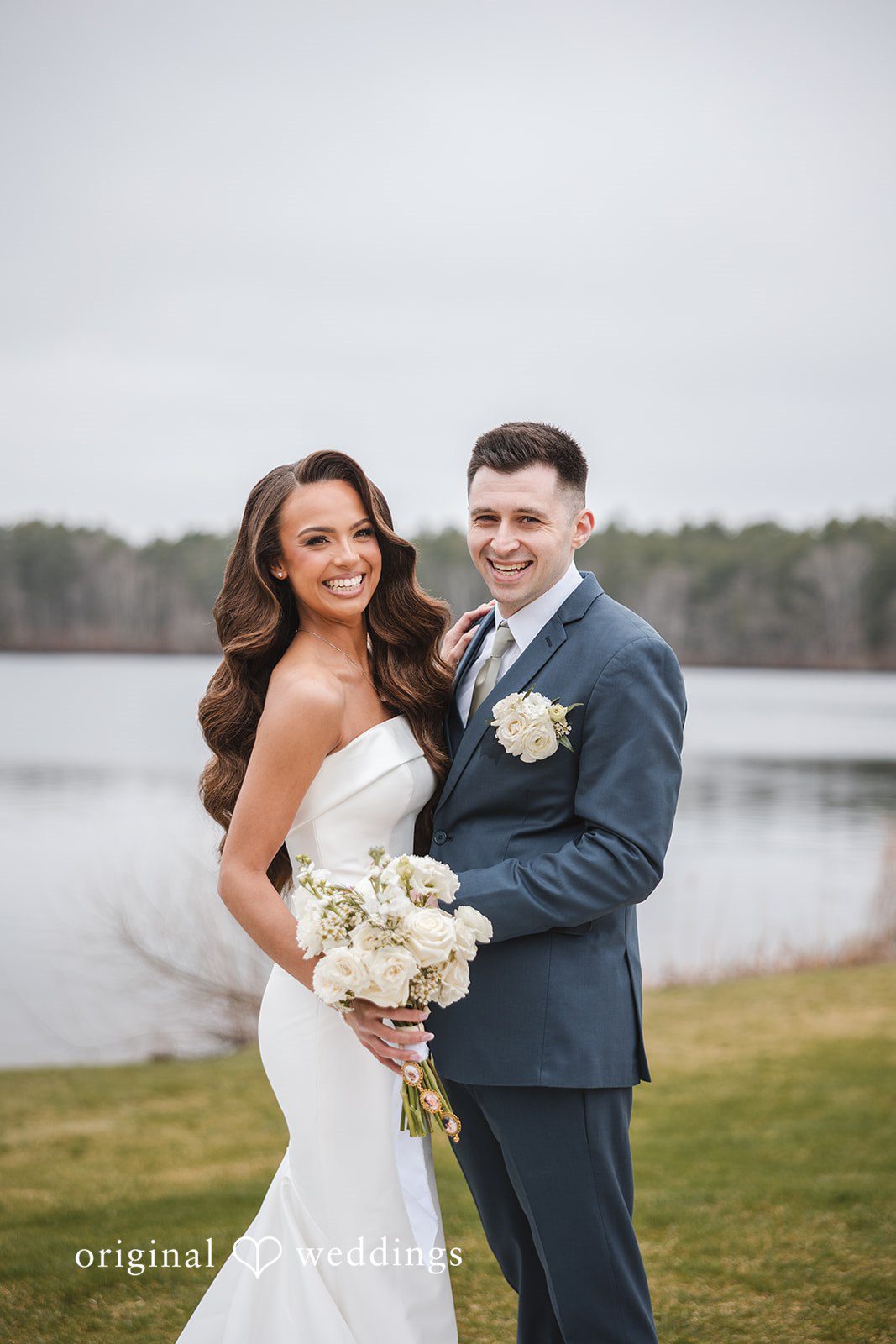 A joyful portrait of the couple