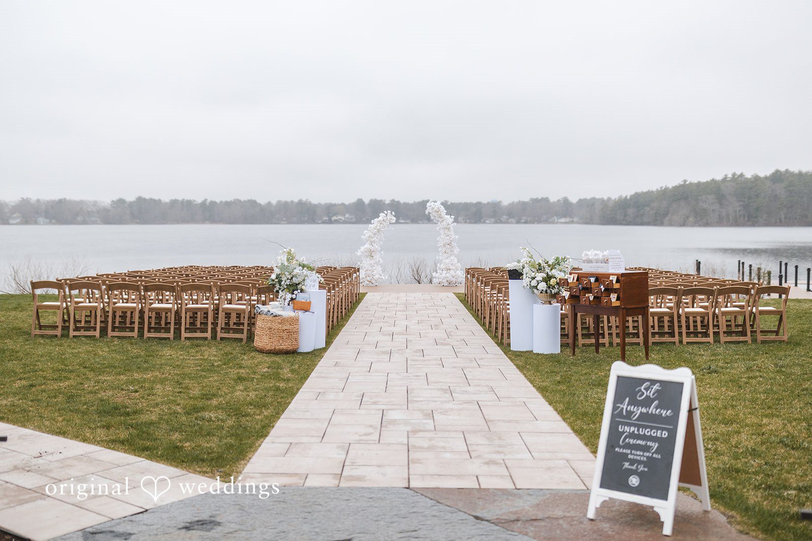 The wedding ceremony area at The Lakehouse