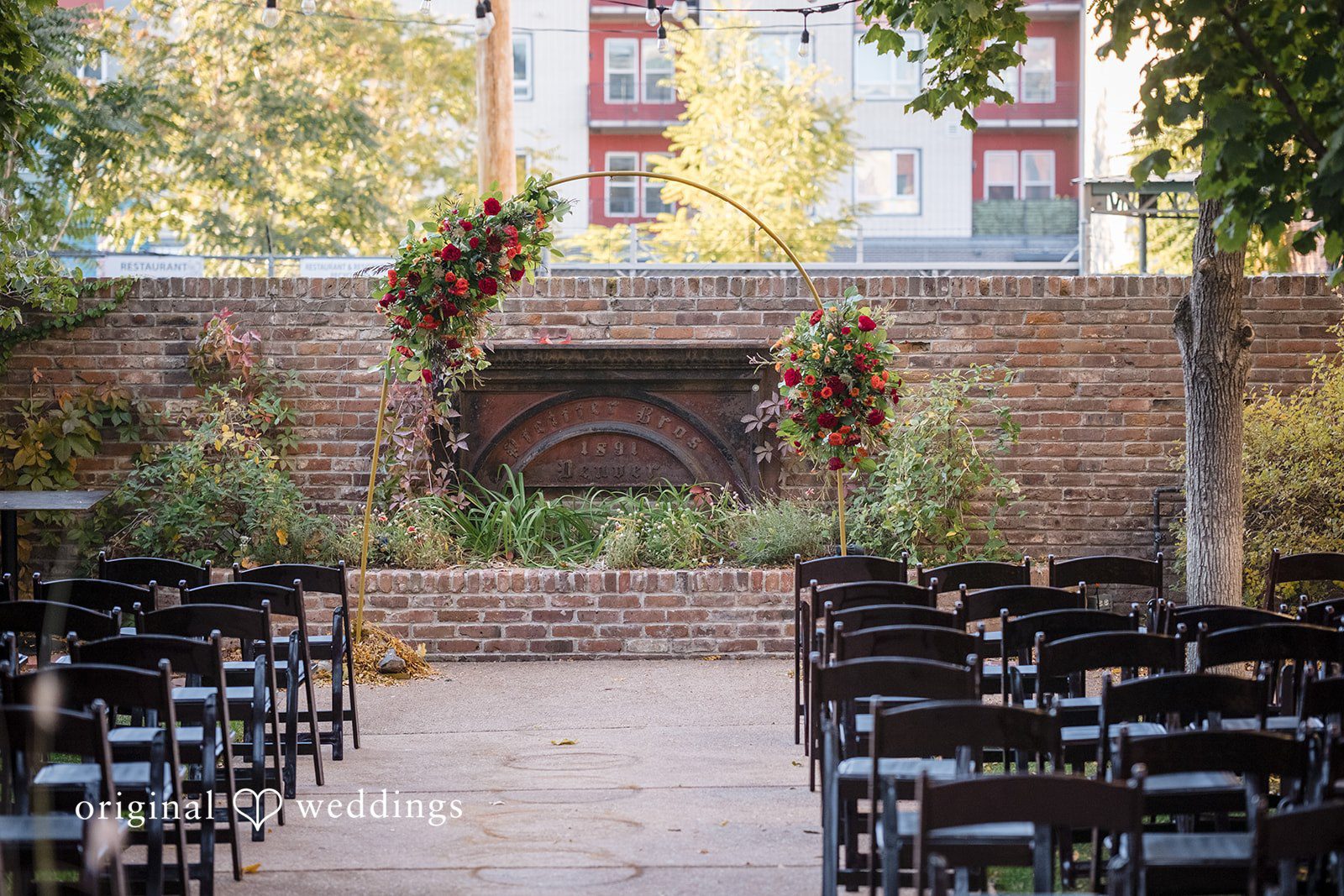 Elegant wedding venue view