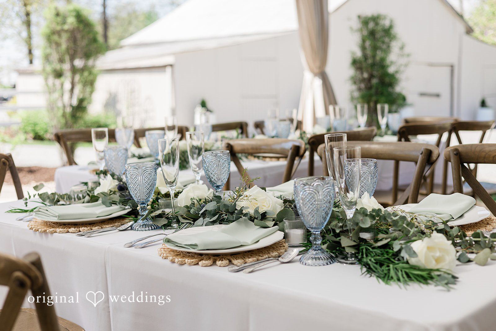 Lily + Robert Decorated tables at the wedding reception