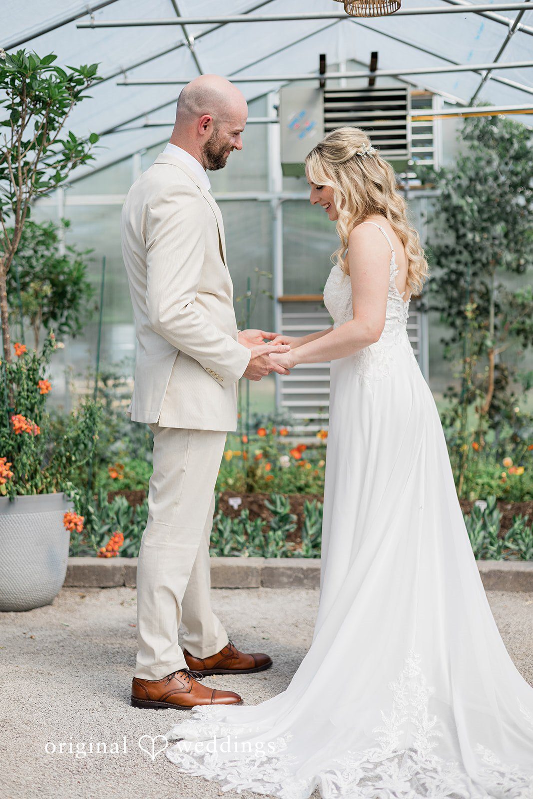 Lily + Robert A beautiful moment for the couple before the wedding ceremony