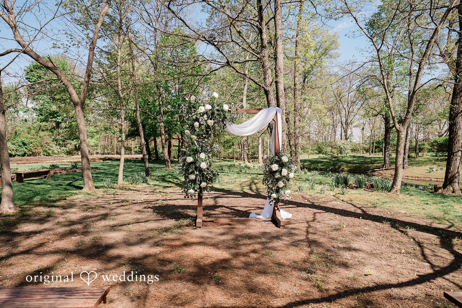 Lily + Robert Our Cincinnati wedding photographers captured the outdoor ceremony space at The Marmalade Lily