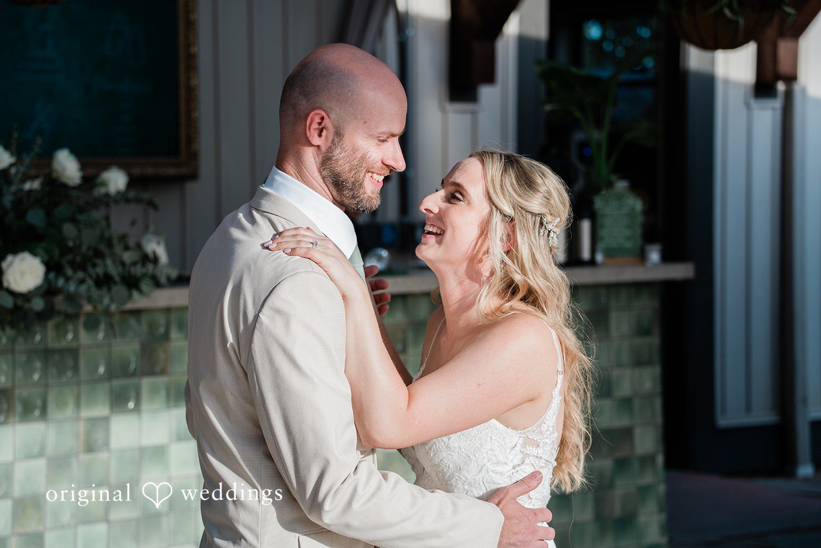 Lily + Robert The couple shares a romantic moment