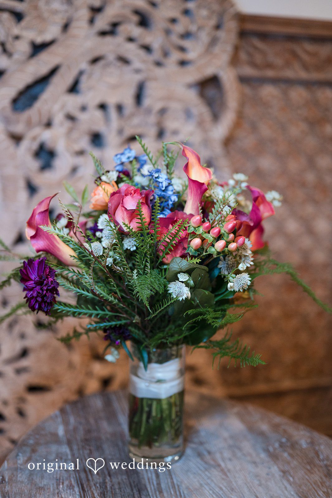 Stylish flower vase detail shot at The Oaks