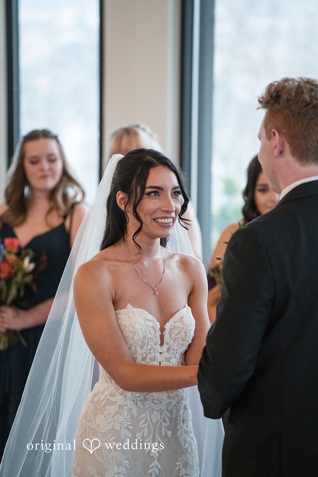 Elegant wedding ceremony portrait at The Oaks