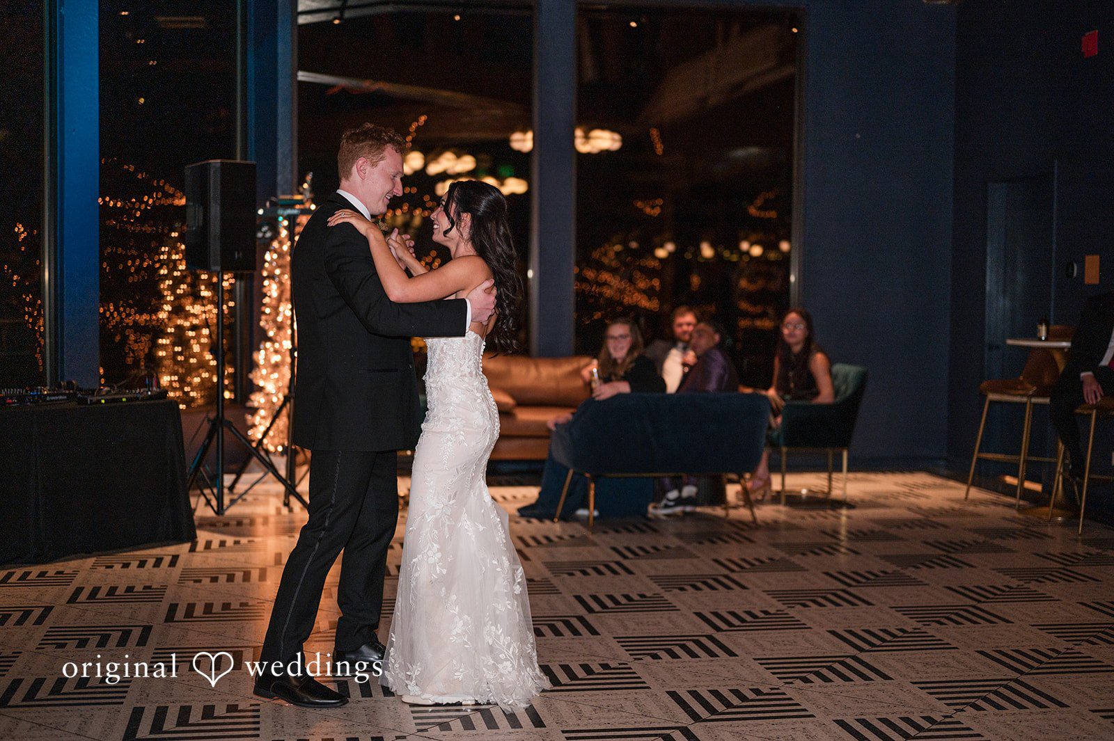 Elegant bride and groom dance moment at The Oaks