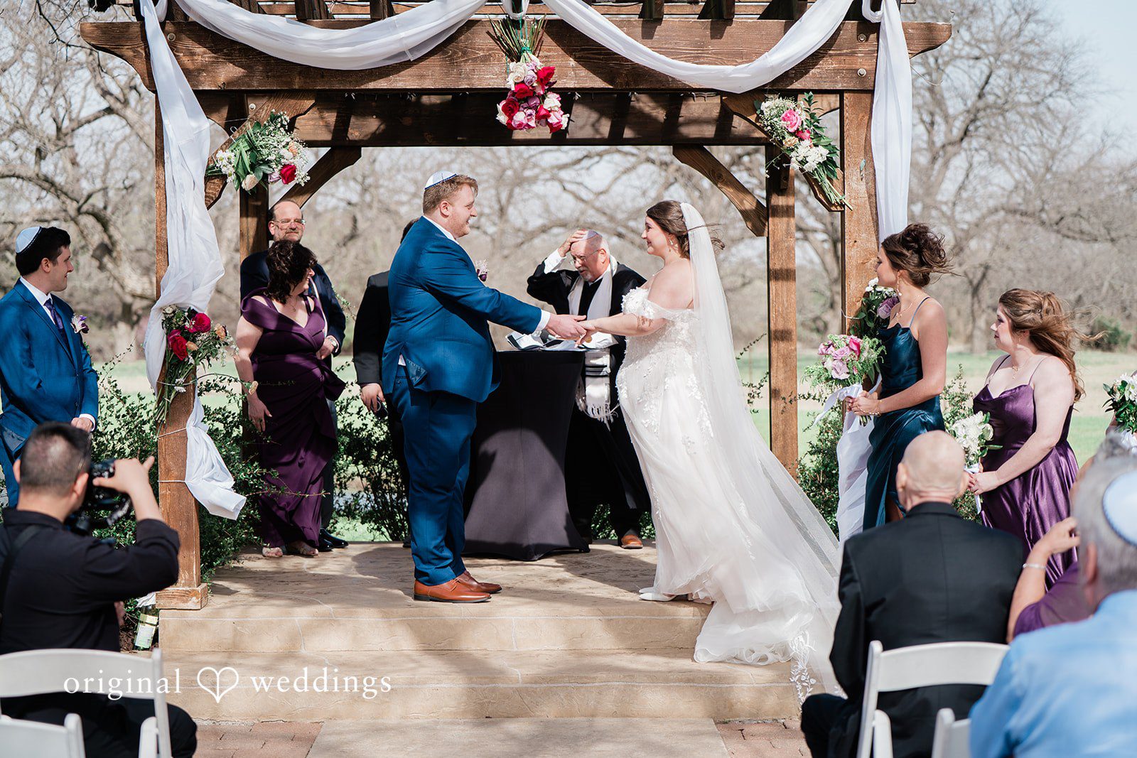 The couple exchanges marital vows