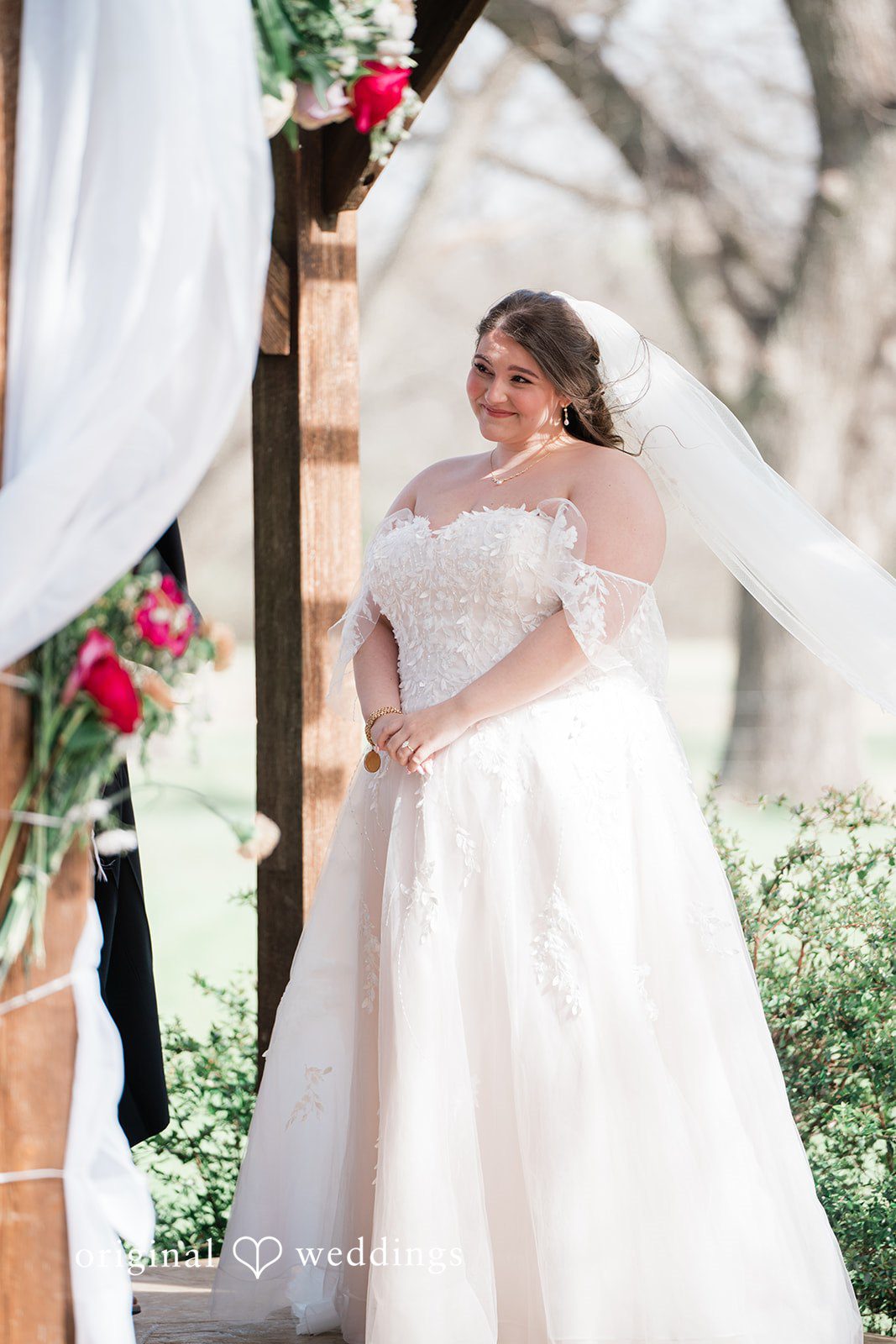 Our Dallas wedding photographers captured a beautiful portrait of the bride at the wedding ceremony