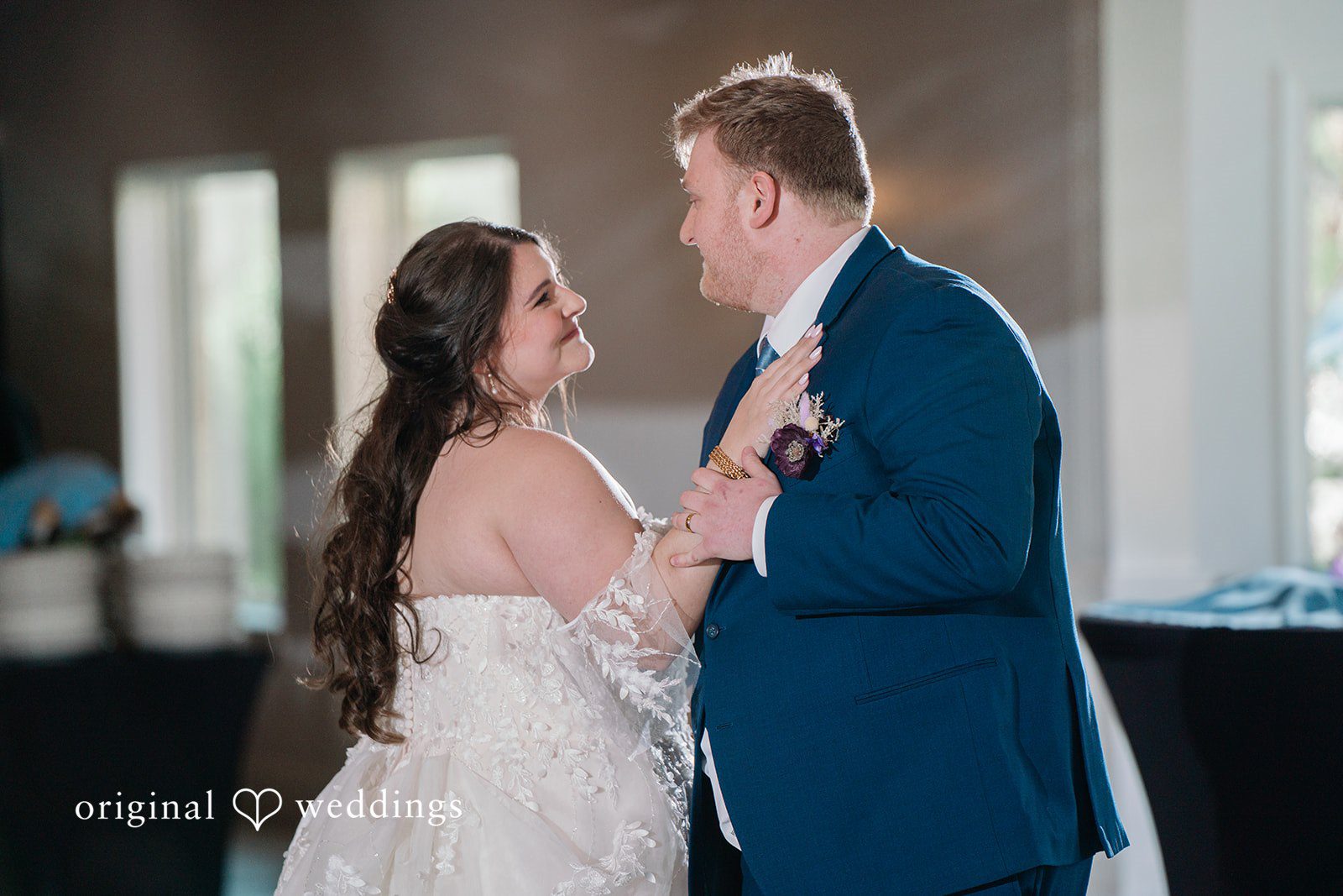 The couple at their wedding reception