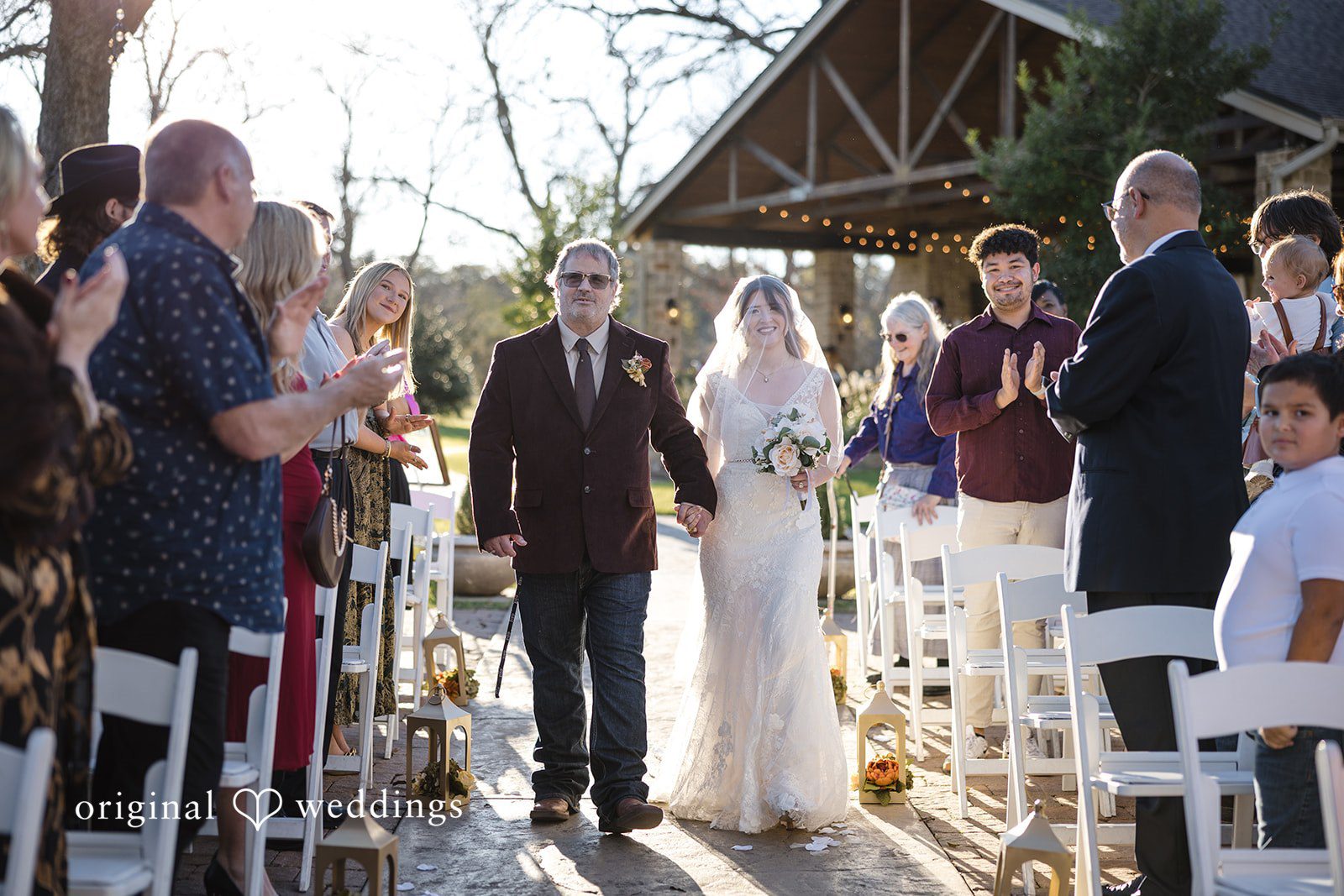 Bonnie + Aksel Elegant bride entering ceremony at The Orchard Event Venue & Retreat