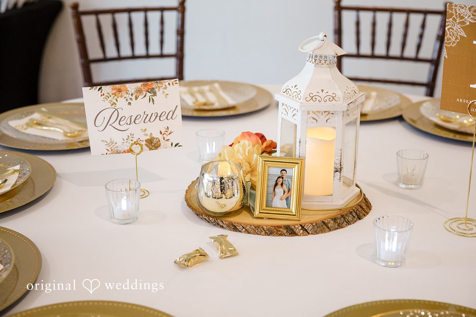 Bonnie + Aksel Elegant reserved wedding table decor at The Orchard Event Venue & Retreat