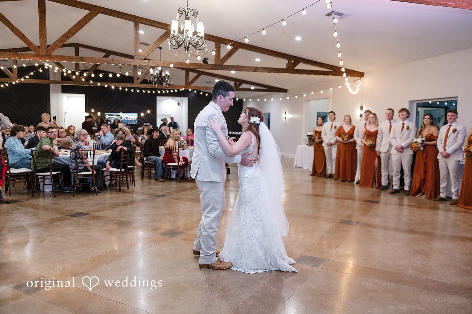Bonnie + Aksel Romantic wedding dance portrait of couple at The Orchard Event Venue & Retreat