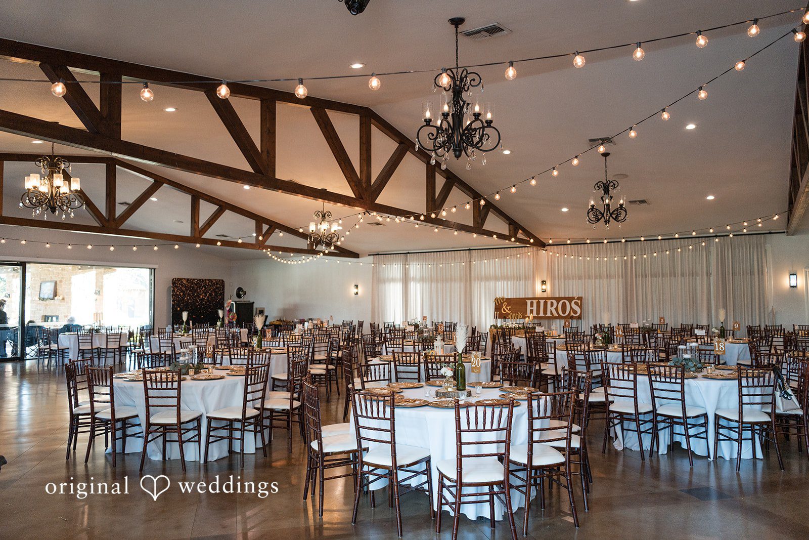 Bonnie + Aksel Elegant reception seating setup at The Orchard Event Venue & Retreat